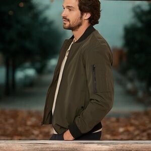 Banana Republic Men’s Olive Green Light Weight Front Zip Bomber Jacket Size XL